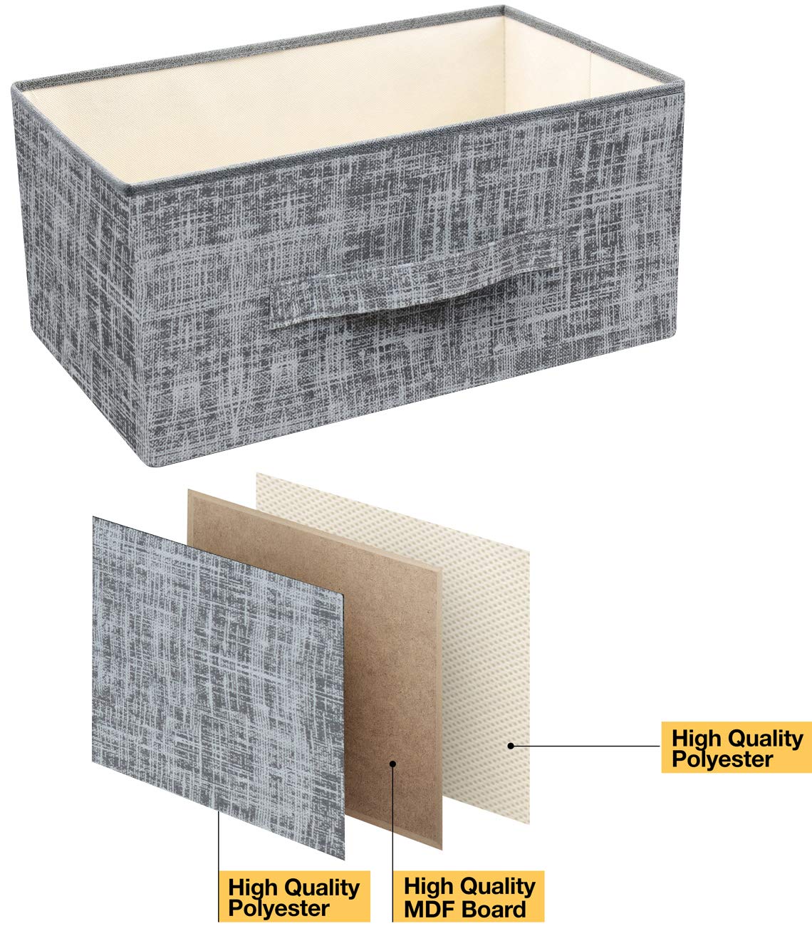 Sorbus 3-Drawer Nightstand - Modern Bedside Table with Steel Frame & Wood Top, Easy Pull Fabric Bins, Gray/White | Perfect for Bedroom, Living Room, Office & College Dorm | Space-Saving Storage Solution for Books, Lamps & Bedroom Essentials
