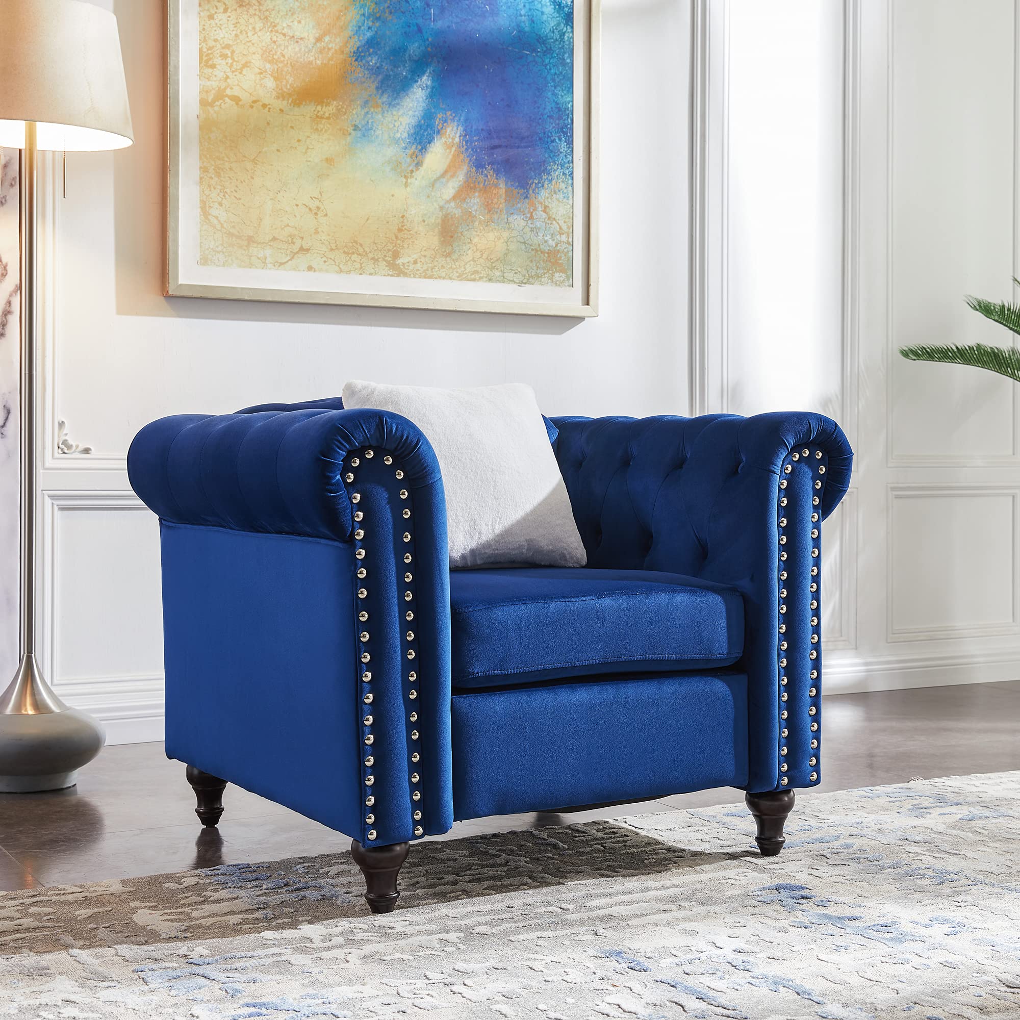 Luxury 1-Seater Velvet Sofa Chair 38