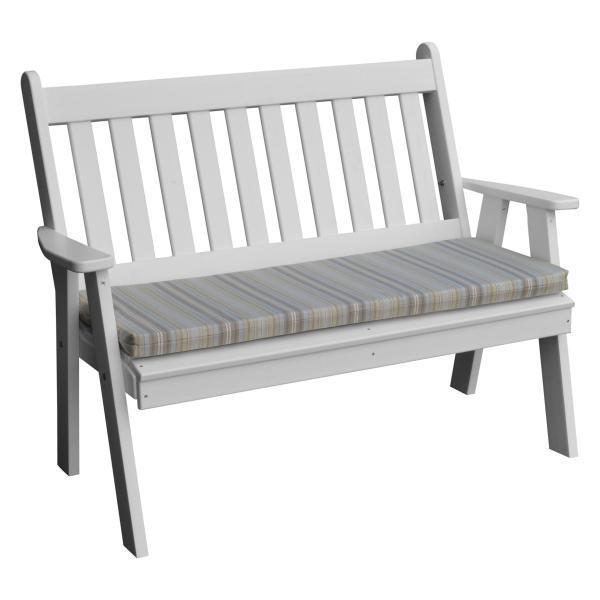 A&L Furniture Poly Traditional English Garden Bench - Outdoor Patio, Garden, and Park Seating for Relaxation