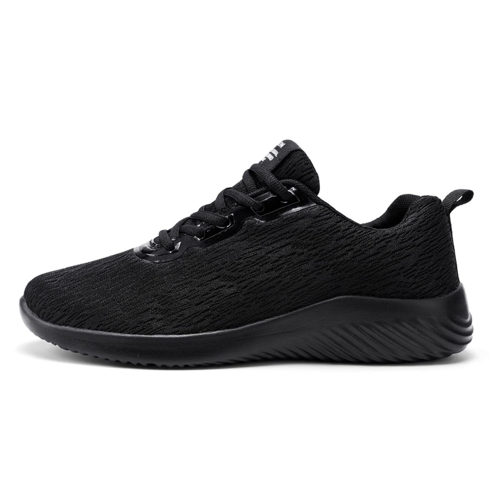 **Men's Slip-On Mesh Sneakers - Breathable Casual Running Shoes for Walking & Hiking - Lightweight Soft Sole Comfort - Black Size 9 - Perfect for Gym, Travel & Everyday Wear**