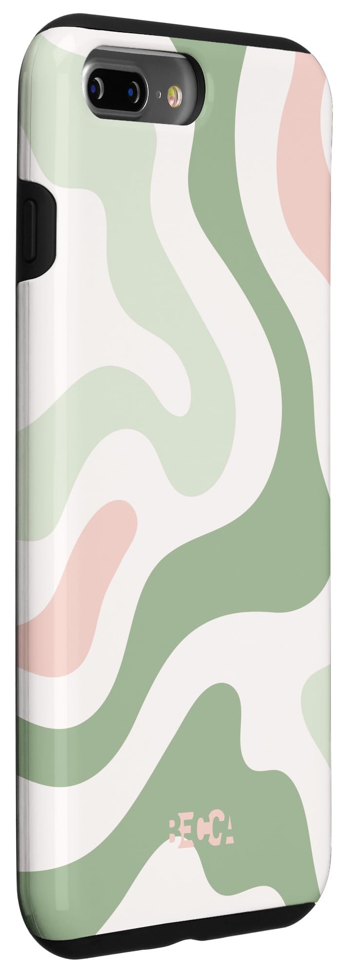 iPhone 7 Plus/8 Plus Sage Green Retro Liquid Swirl Abstract Pattern Pink Phone Case - Stylish Protection for Everyday Use