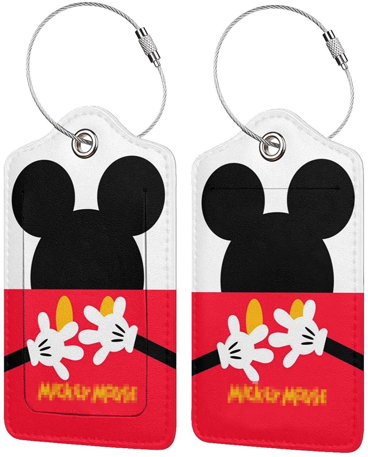 Anime Luggage Tags for Suitcases - PU Leather Privacy Cover with Stainless Steel Loop & Address Card - Travel Bag Tags for Boys & Girls (2 Pack) - Perfect for Airports, School Trips & Vacation Travel