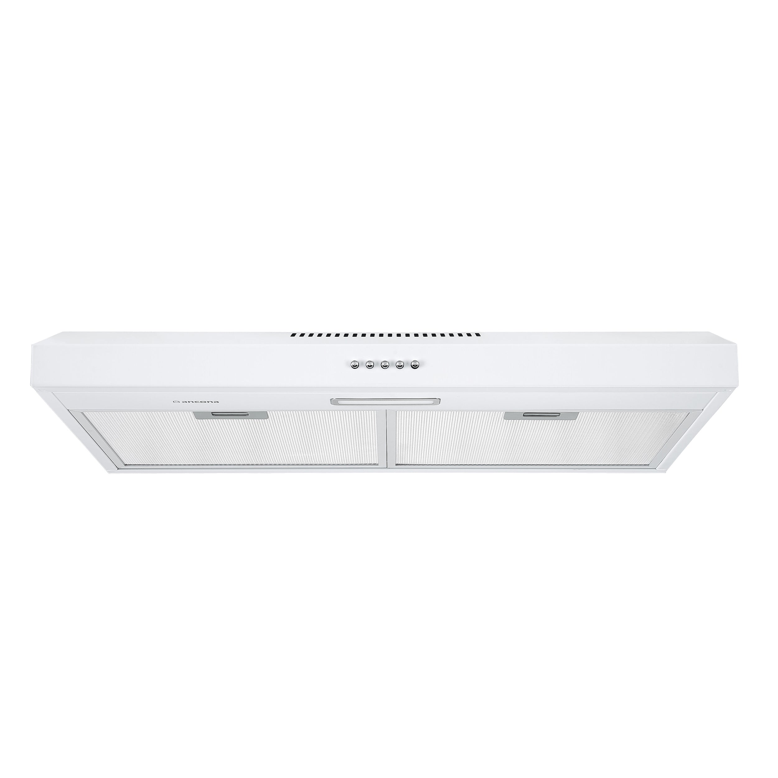 Ancona 30 Inch Convertible Under Cabinet Range Hood in White - Powerful Kitchen Ventilation for Smoke & Odor Removal - Perfect for Small to Medium Kitchens, Apartments & Remodels