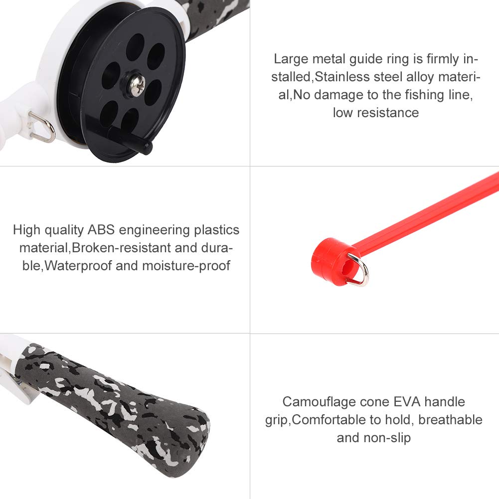 Low Resistance Lightweight 34cm Waterproof Ice Fishing Rod for Kids & Beginners - Perfect for Winter Fishing Adventures & Outdoor Activities