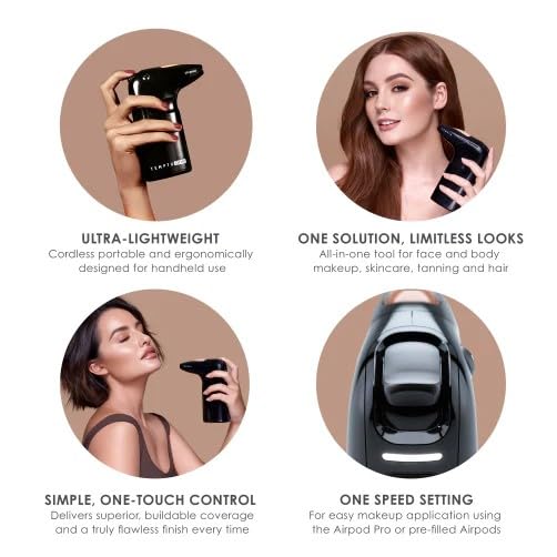 TEMPTU One Airbrush Makeup Kit with Cordless Compressor - 11 Piece Set with 6 Shades, Portable Airbrush Machine, Foundation, Blush, Bronzer & Concealer for Flawless Complexion | Professional Makeup Application for Weddings, Photos & Everyday Use