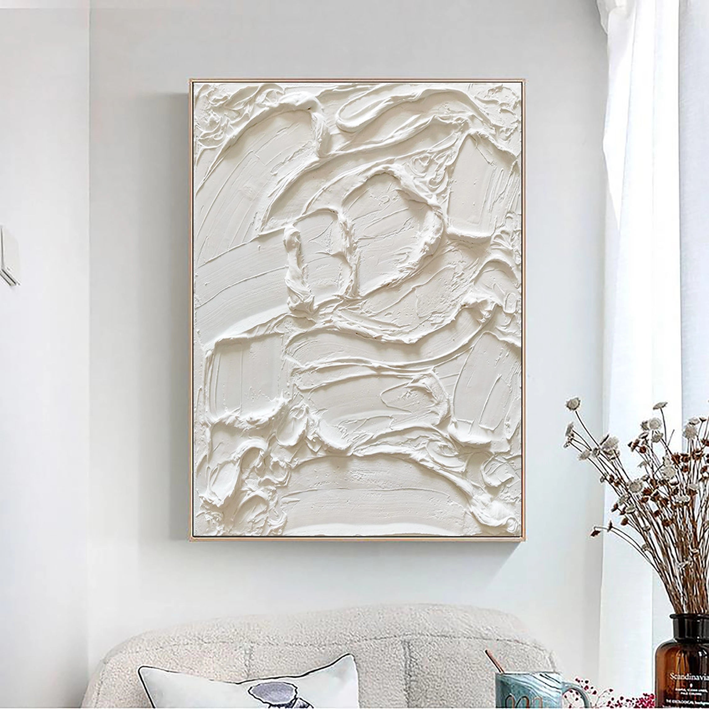 Minimalist Textured Plaster Art Painting - Abstract Wall Decor for Living Room, Bedroom & Office | Modern Home Artwork #MM035