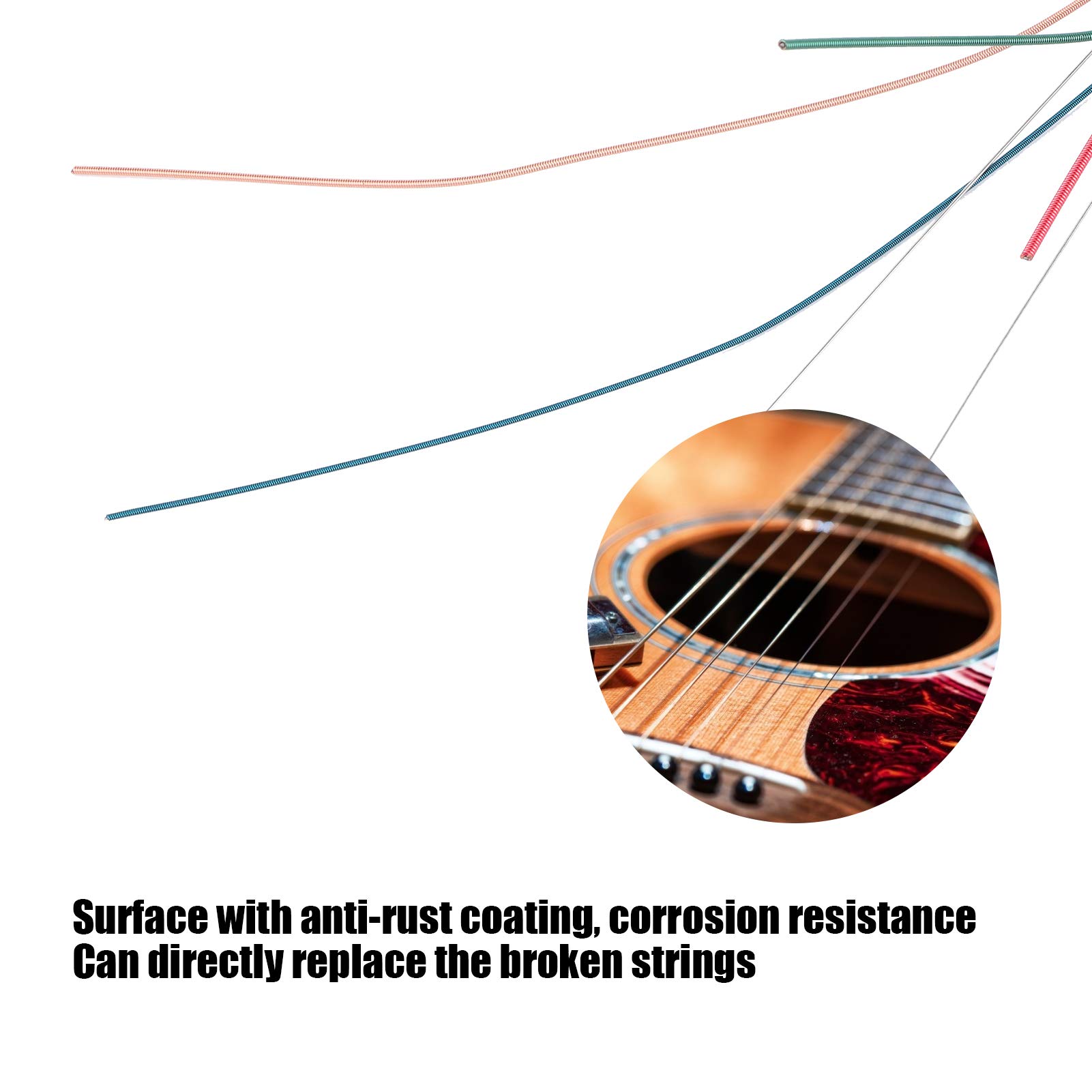 **3 Sets 18Pcs Universal Acoustic Guitar Strings - Colorful Steel Folk Guitar Strings Replacement for Musical Instruments | Perfect for Beginners, Performers & Travel**