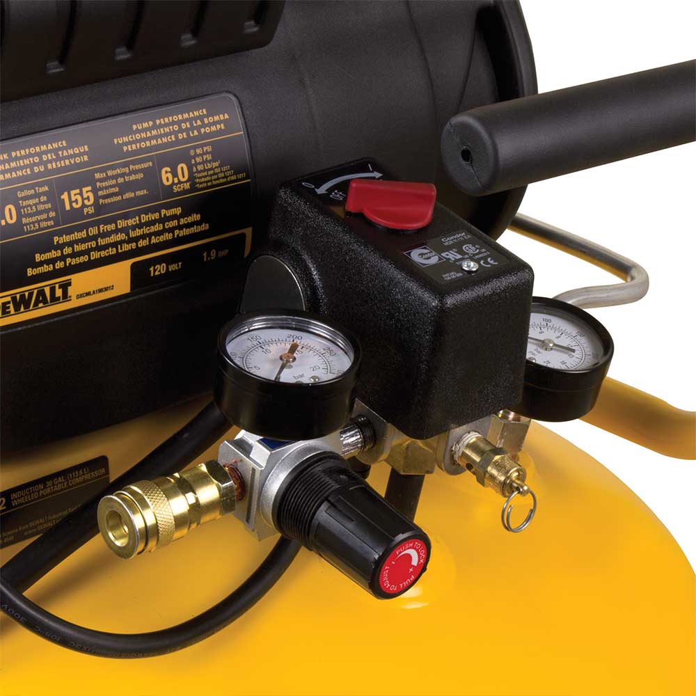 DeWALT DXCMLA1983012 30 Gallon Portable Electric Air Compressor - Powerful & Quiet for Home Garage, Workshop & Job Site Use