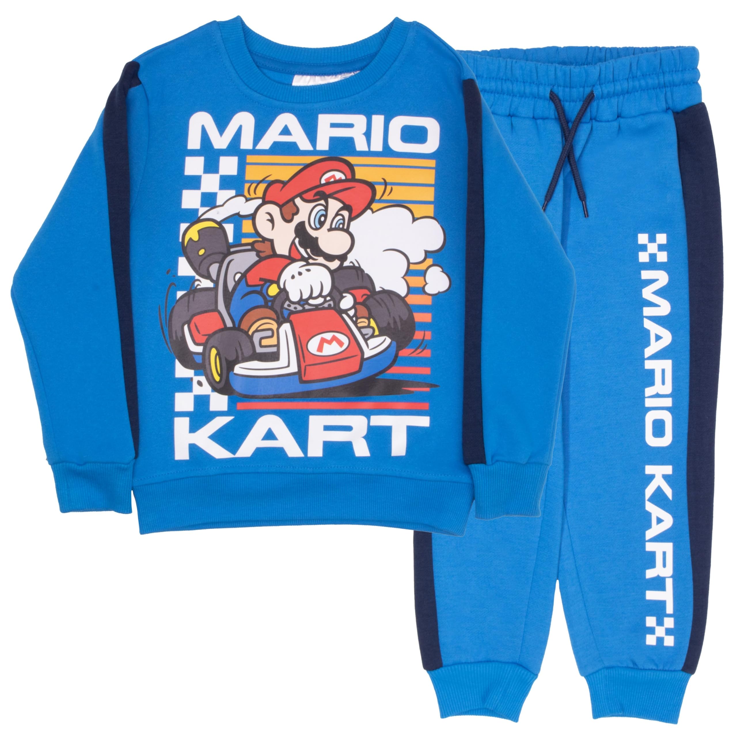 Nintendo Super Mario Brothers 2-Piece Fleece Pajama Set for Boys - Long Sleeve Shirt & Pants, Kids Sleepwear & Loungewear - Perfect for Bedtime, Gaming & Casual Wear