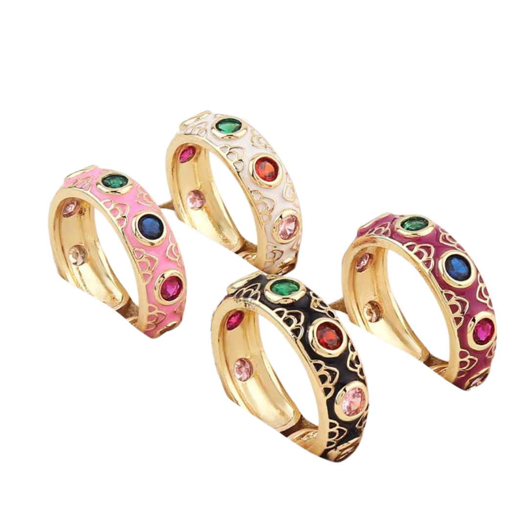 Evil Eye Bohemian Enamel Thumb Ring for Women | Turkish Nazar Boncuk Protection Jewelry | Handmade Silver Plated Statement Ring for Good Luck, Spiritual Protection & Fashion Accessories | Perfect for Boho Chic, Festival & Everyday Wear