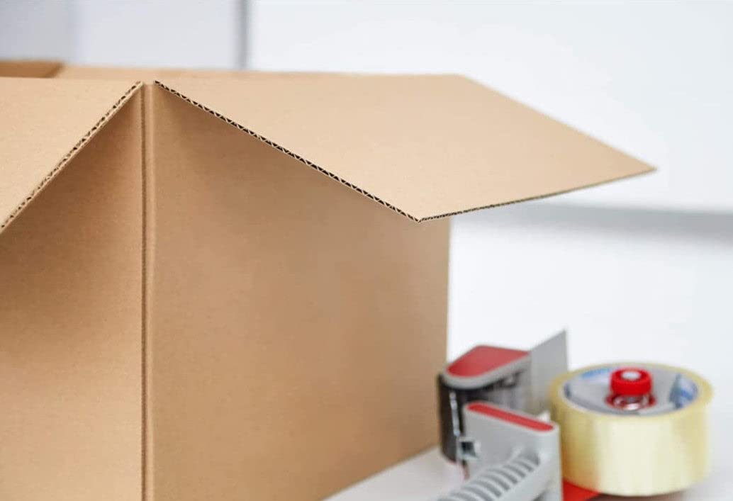 100 Pack 20x6x6 Corrugated Cardboard Shipping Boxes - Secure Seal Packing & Moving Boxes for Mailing, Storage & Home Organization