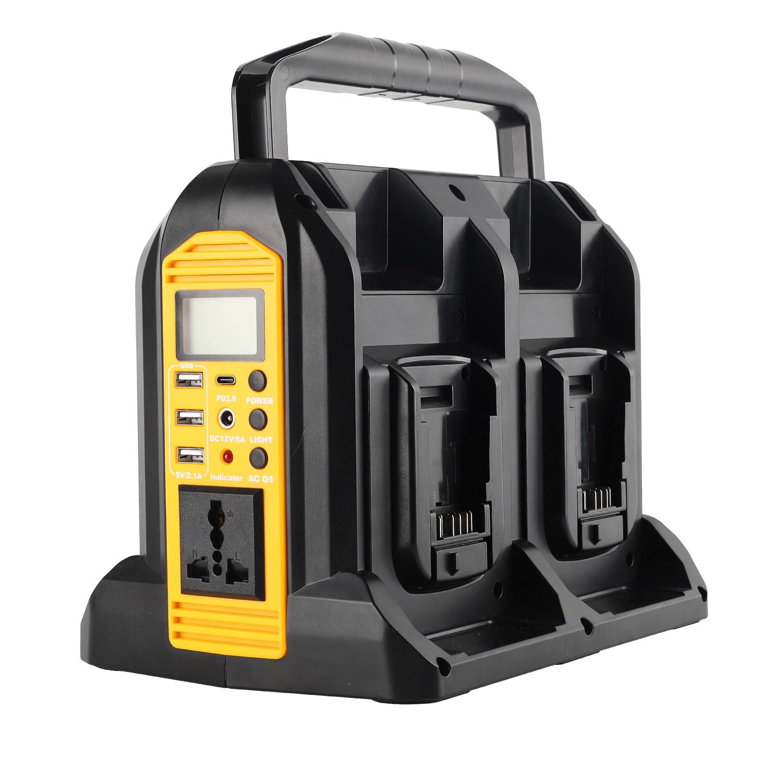 350W Pure Sine Wave Power Inverter for Dewalt 20V/60V Li-ion Battery - 4-Port 120V AC Outlet with LED Light, USB-C, 3 USB-A & DC Port - Portable Power Station for Camping, RV, Emergency Backup & Outdoor Activities (Tool Only)