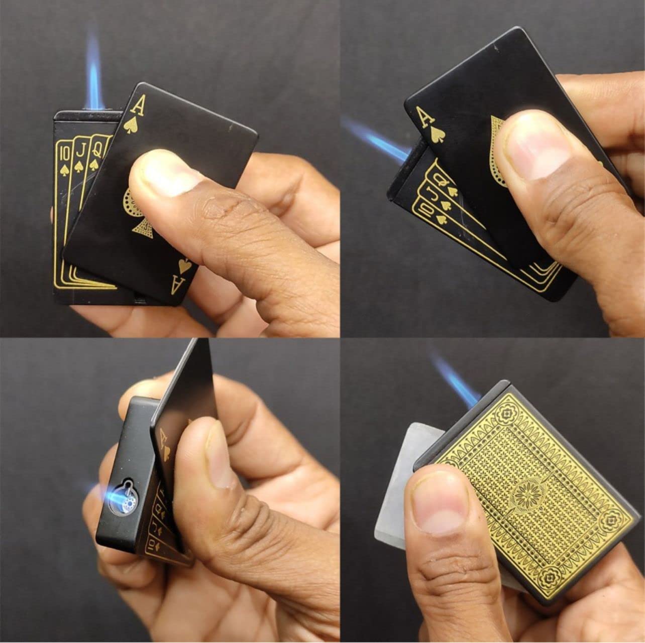 Advenga Refillable Metal Windproof Jet Flame Lighter for Cigarettes & Outdoor Use