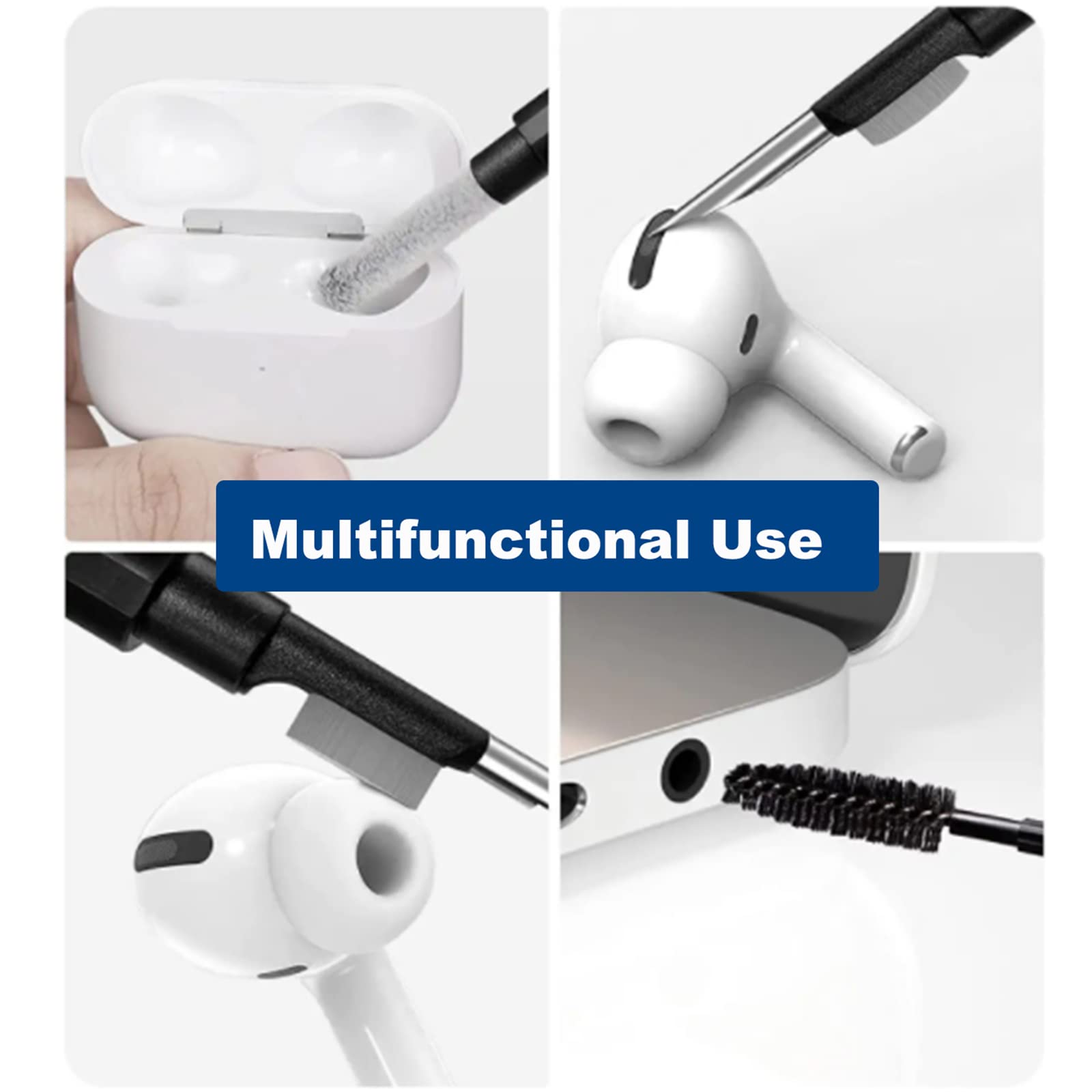 Hearing Aid Cleaning Kit - 3-in-1 Portable Sound Amplifier Cleaner Pen with Brush & Tools | Compact Multifunctional Maintenance Set (Black) | Perfect for Daily Hearing Device Care & Travel