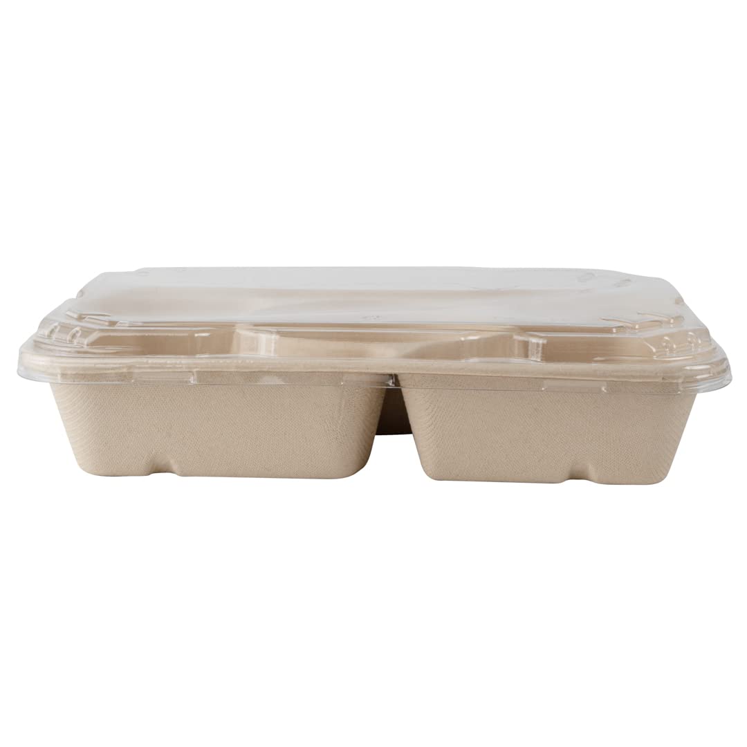 Restaurantware 100-Pack Disposable PET Plastic Lids for To-Go Containers - 9.5 x 6.4 Inch Clear Pulp Tek Lids (Containers Sold Separately) - Perfect for Food Service, Takeout Meals & Catering Events