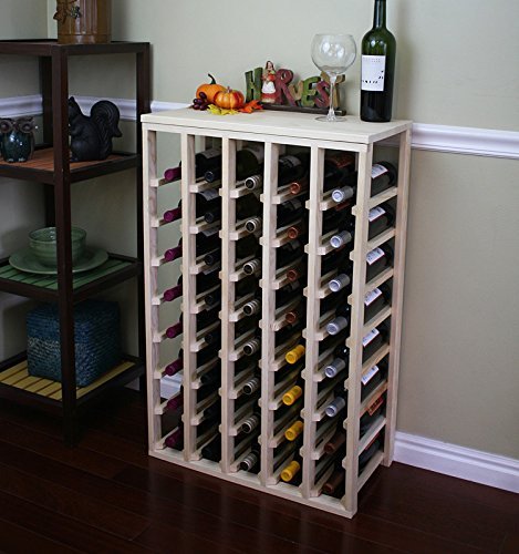 Creekside 40 Bottle Pine Wood Table Wine Rack - 12 Inch Deep Design for Full Bottle Concealment | Hand-Sanded Finish | Perfect for Dining Room, Kitchen or Wine Cellar Storage