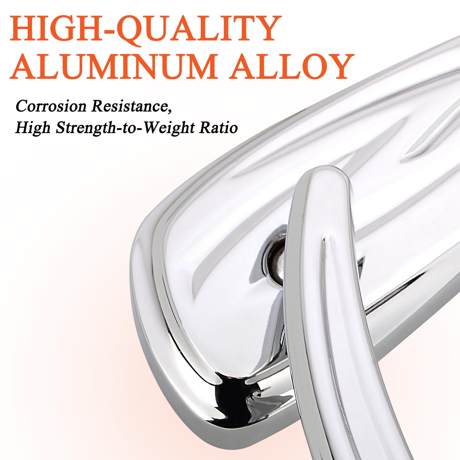FOVPLUE Motorcycle Handlebar Mount Rearview Mirrors - Compatible with 1982-2024 Harley Models (CVO, Dyna, Touring, Electra Glide, Road Glide, Road King, Softail, Street Glide, Sportster 1200/883) - Chrome Finish - Enhanced Safety & Visibility for Highway Cruising & City Riding