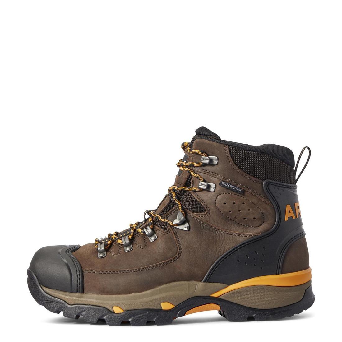 Endeavor 6 Inch Soft Toe Waterproof Work Boots for Men - Comfortable & Durable Chocolate Brown Safety Shoes for Construction, Hiking & Outdoor Work