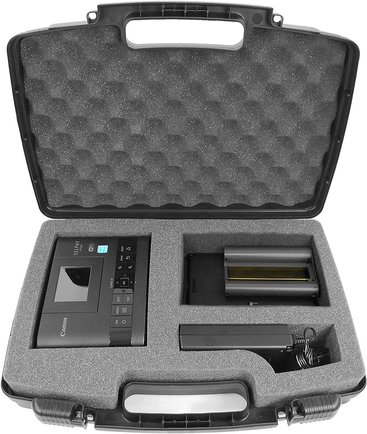 CASEMATIX Portable Printer Case for Canon Selphy CP1500 - Compatible with Photo Printer, Photo Paper & Accessories (Printer Not Included) - Perfect for Travel, Home & Office Use