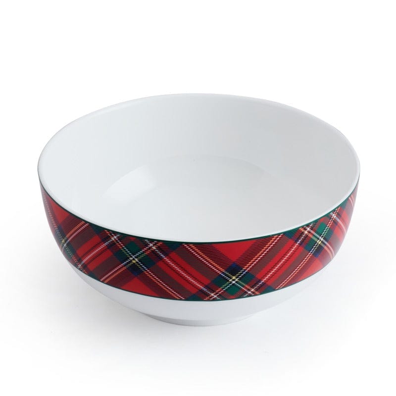 Premium Tartan Red Set of 4 Soup & Cereal Bowls - 16oz Porcelain Dinnerware for Soup, Cereal, Pasta, Ice Cream - Perfect for Family Meals, Dinner Parties & Holiday Gatherings