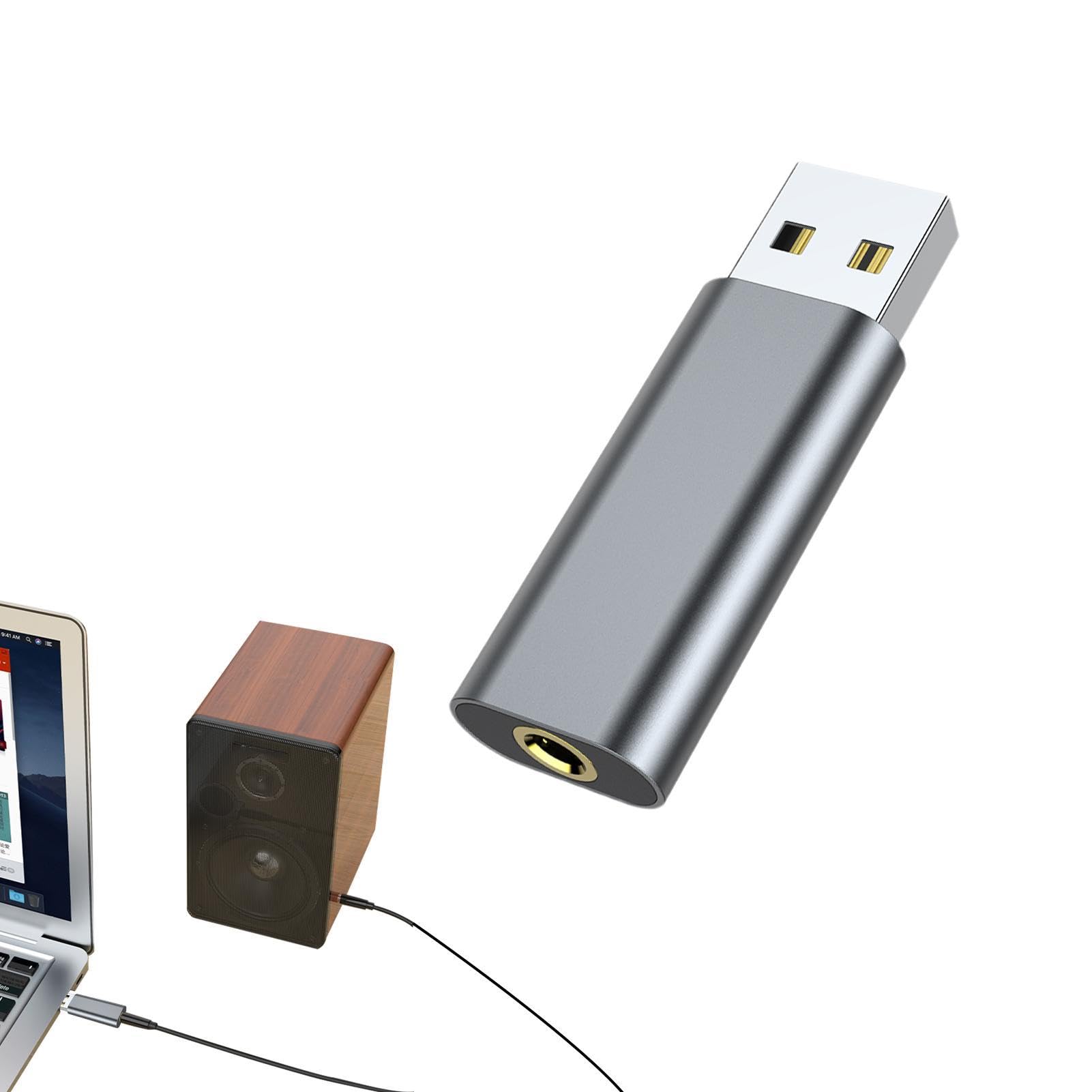 Hugsweet USB to 3.5mm Audio Jack Adapter - USB C to Optical Audio Converter with Built-in Sound Card | Portable USB Audio Interface for Gaming Headsets (Perfect for League of Legends, Music Production & PC Streaming)