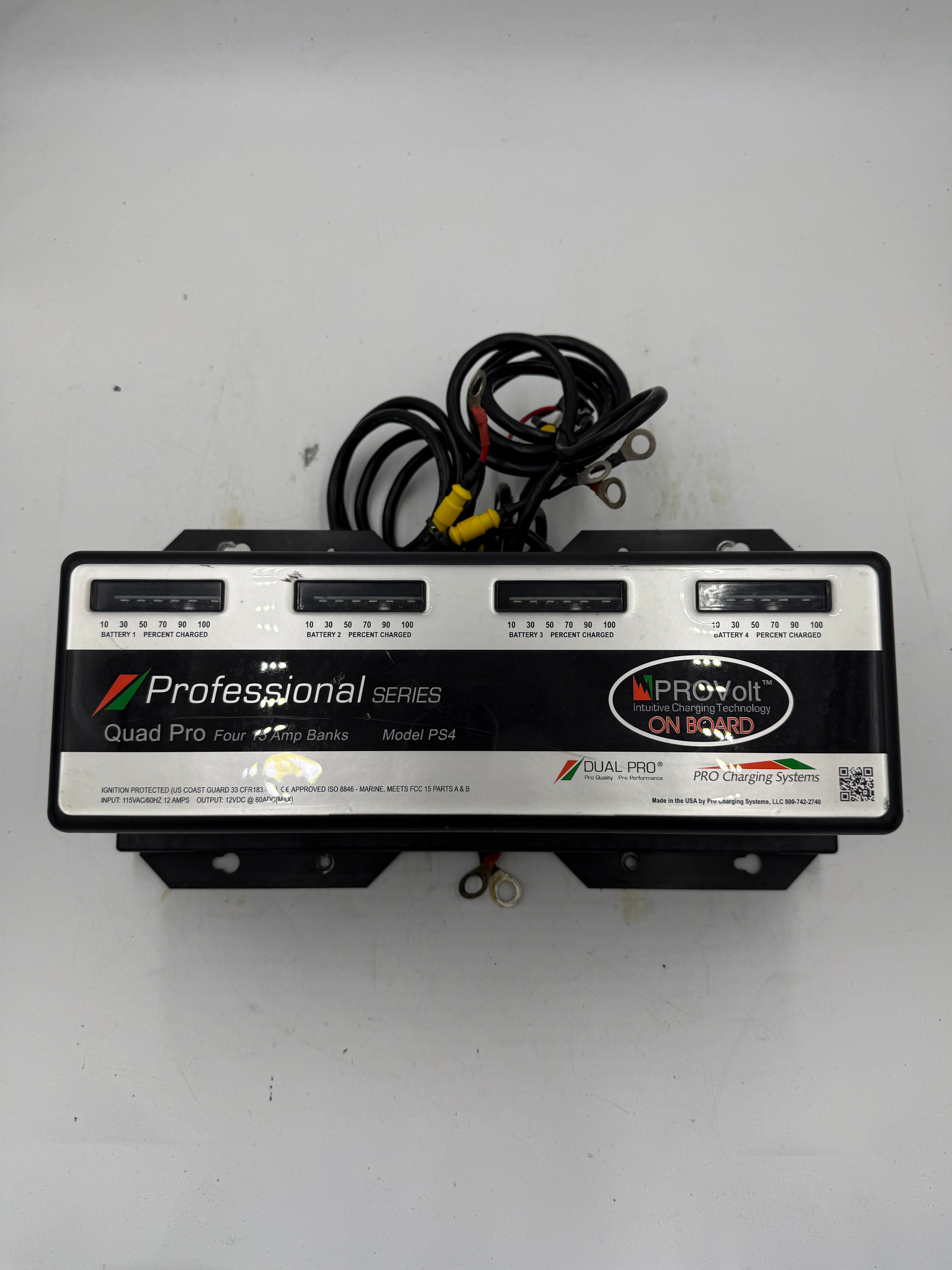 Dual Pro PS4 4-Bank Onboard Marine Battery Charger for Boats, RVs & Powersports - Fast Charging & Waterproof Design