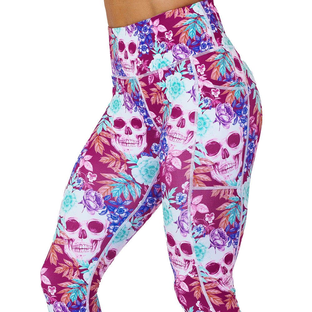 Tropiskull Women's High Waist Leggings - Stylish & Comfortable Workout Pants for Yoga, Running & Gym