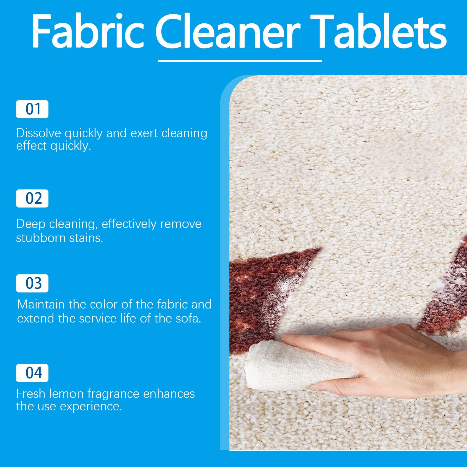 No-Wash Fabric Cleaner Spray - Upholstery & Sofa Cleaner for Furniture, Car Seats, Mattress - Stain Remover & Odor Eliminator (2-Pack) - Perfect for Pets, Kids & Everyday Messes
