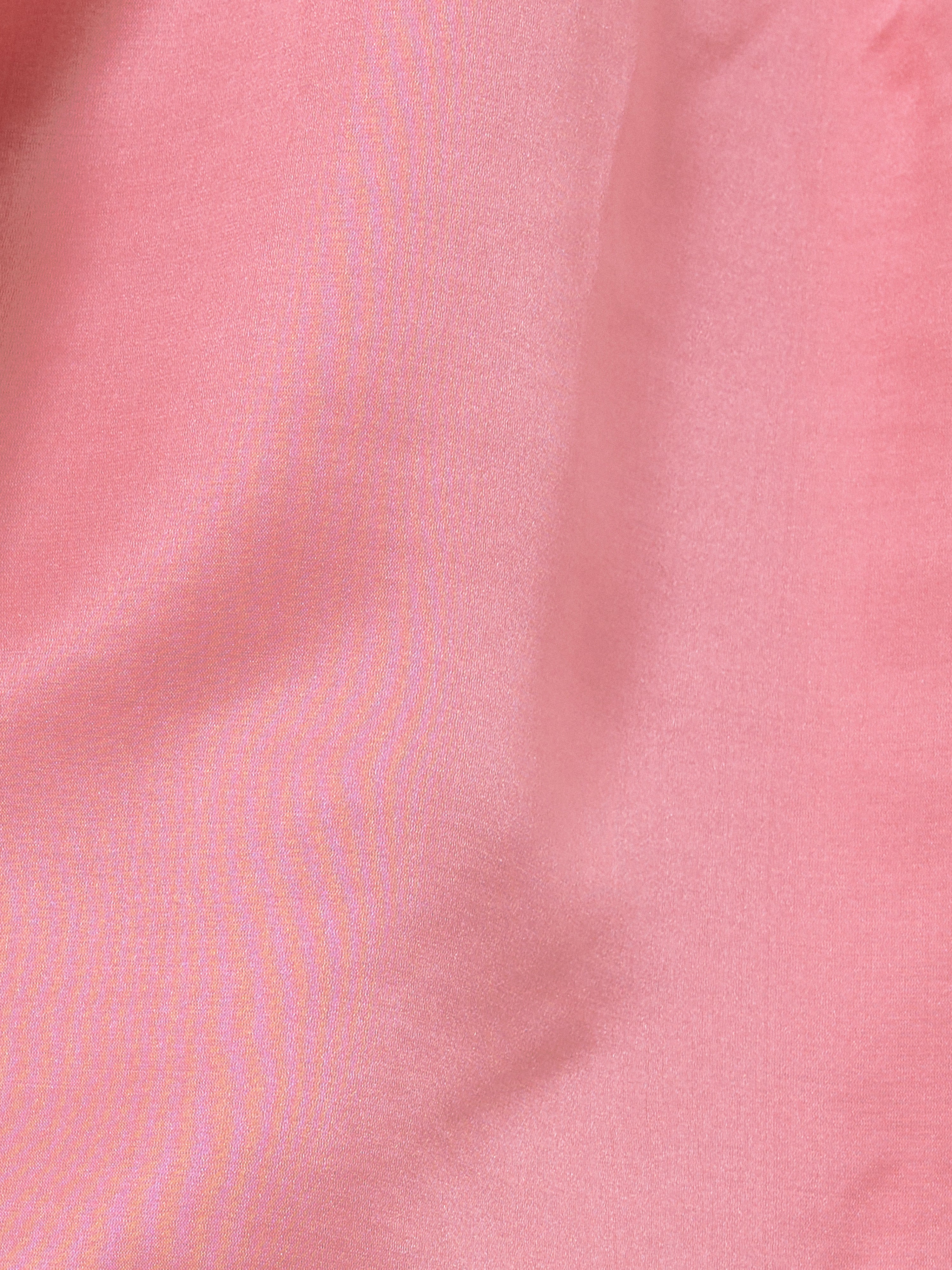 Silk Satin Blend Shirt for Women - Soft Pink Button Down Blouse | Elegant Office Wear & Casual Outfits