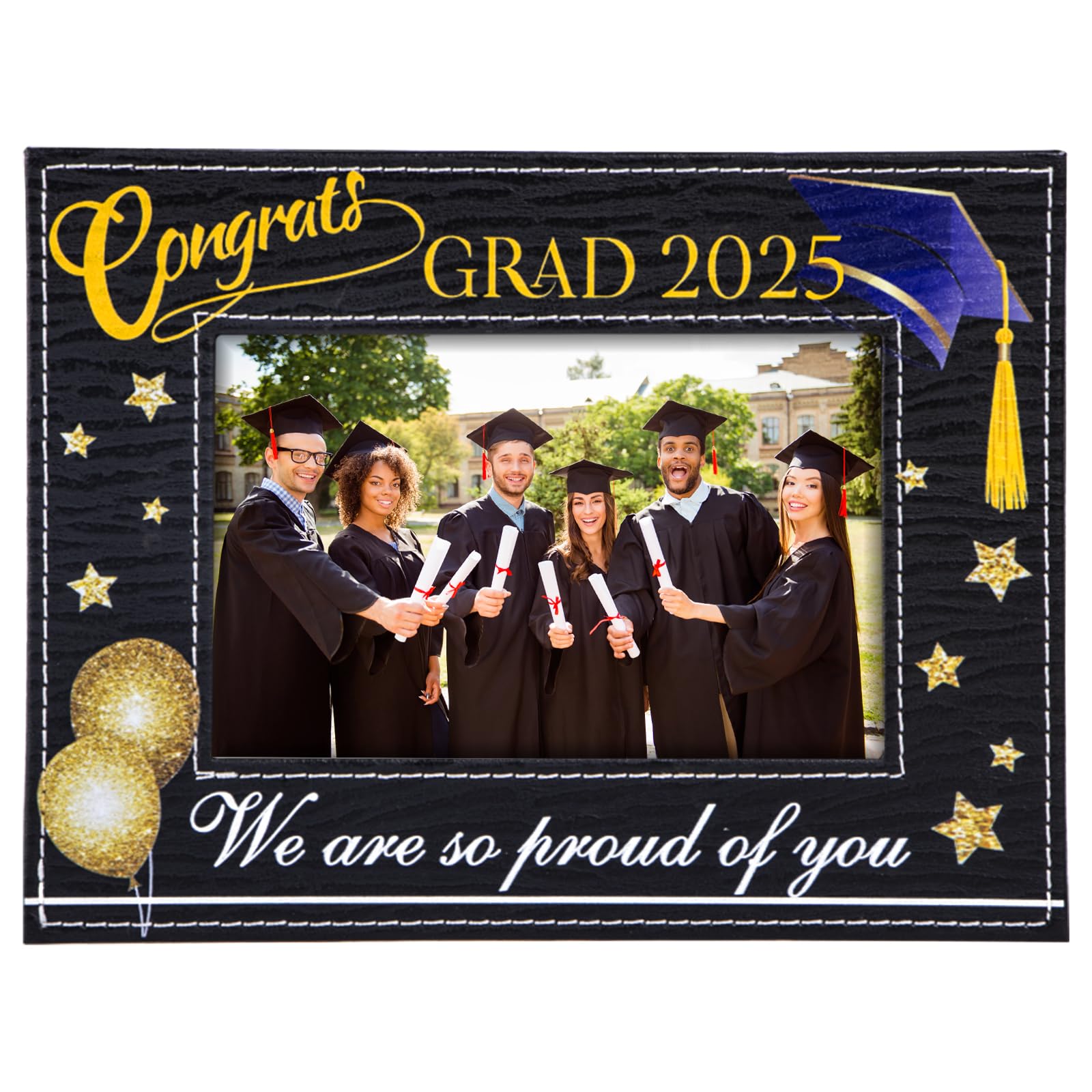 WhatSign 2025 Graduation Picture Frame - 4x6 Wood High School Graduation Photo Frame Gift for Daughter, Son, Granddaughter, Grandson | Perfect for Graduation Parties, Home Decor, and Cherishing Academic Achievements