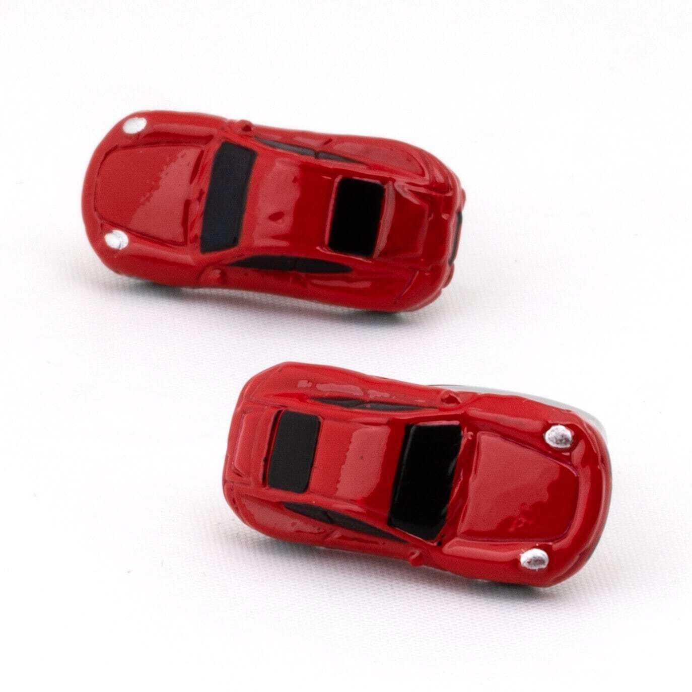 Luxury Red Porsche 911 Car Cufflinks for Men - Elegant Dress Accessories for Weddings, Business Meetings & Formal Events