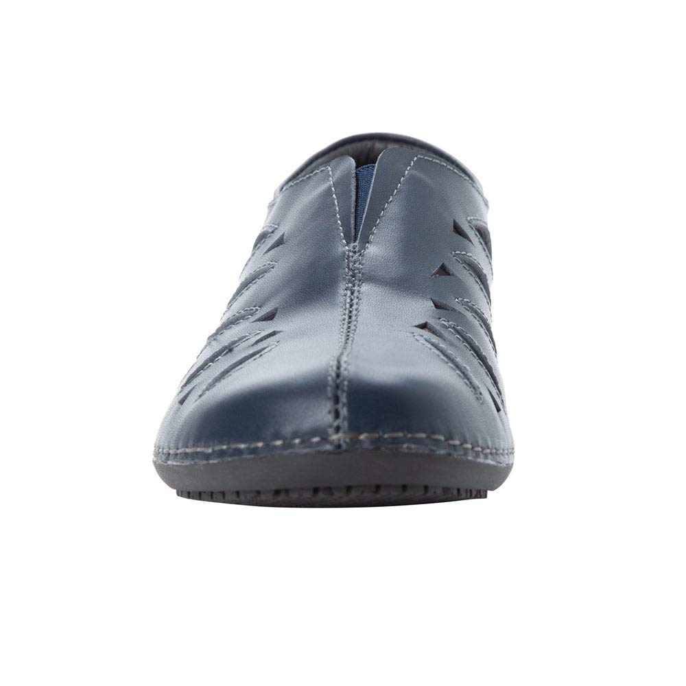 Propét Women's Cami Oxford Flat Shoes - Navy Blue Comfortable Slip-Ons for Work & Casual Wear - Size 9 Narrow US - Perfect for Office, Walking & Everyday Use