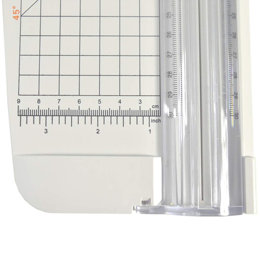 12 Inch A4 Paper Cutter - Portable Guillotine Trimmer with Automatic Safety Guard | White | Perfect for Office, School, Crafting & Scrapbooking Projects