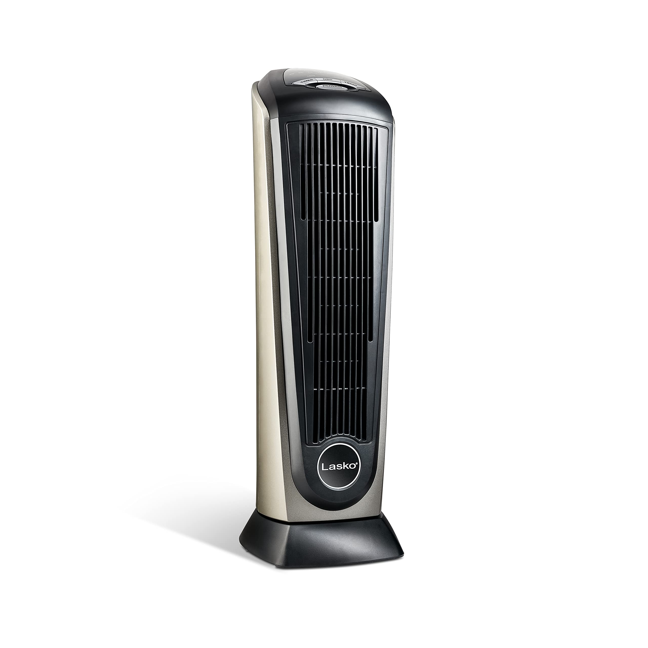 Lasko 1500W Oscillating Ceramic Tower Space Heater with Adjustable Thermostat, Timer & Remote Control - 22.5 Inch Grey/Black for Home, Office & Bedroom (Model 751320) - Perfect for Winter Heating & Energy Efficient Warmth