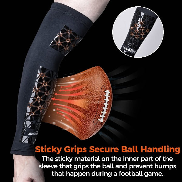 Breathable Football Arm Sleeves with Grip Technology - SH002 | Moisture-Wicking Compression Sleeves for Quarterbacks, Receivers & Training | Perfect for Football, Training & Outdoor Sports