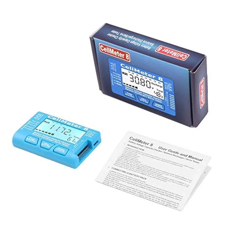 Digital RC Battery Capacity Tester - Voltage Checker & Balance Discharge with Servo Tester for LiPo NiMH Batteries | Perfect for RC Cars, Drones, and Hobby Electronics