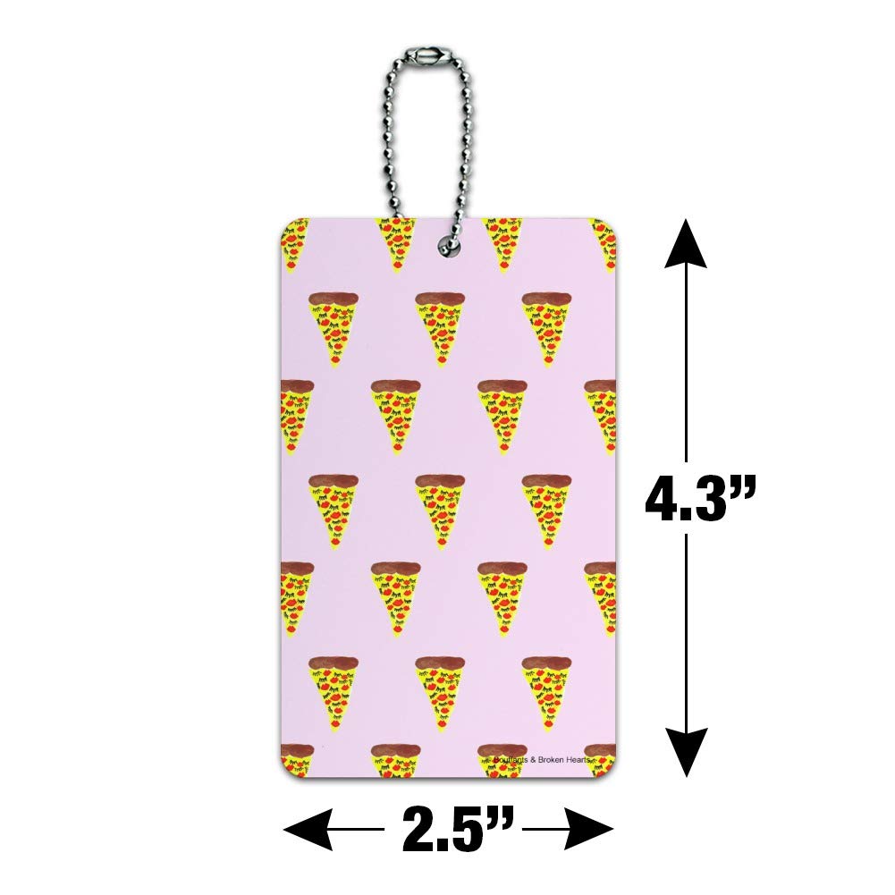 Stylish Pizza Eyelashes Pattern Luggage Tag - Durable Suitcase ID Card Holder for Travel Bags - Perfect for Carry-Ons, Checked Luggage & Backpack Identification