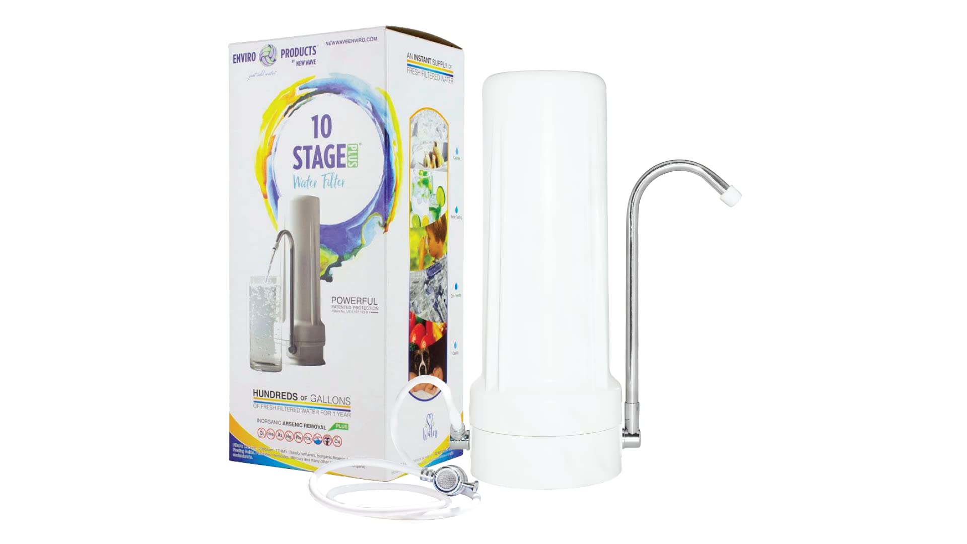 New Wave Enviro 10-Stage Plus Water Filtration System - Premium Under Sink Filter for Clean Drinking Water | Home & Office Use