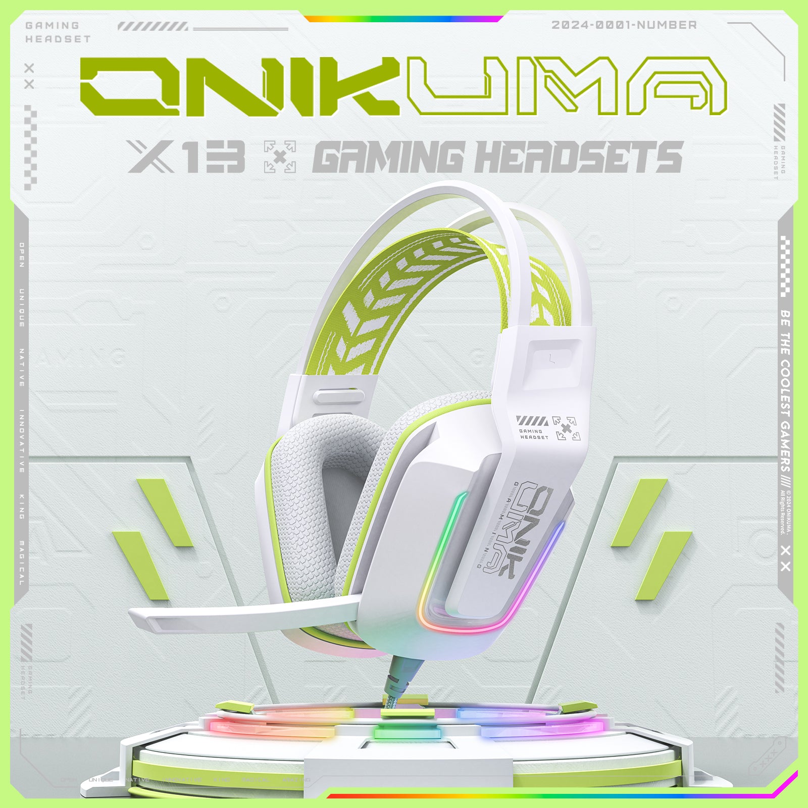 ONIKUMA X13 RGB Gaming Headset with 50mm Drivers & 120° Adjustable Mic - Noise Cancelling Over-Ear Headphones for PC, PS4, Xbox, Switch (Multiple Color Options) - Perfect for Gaming, Streaming & Online Classes