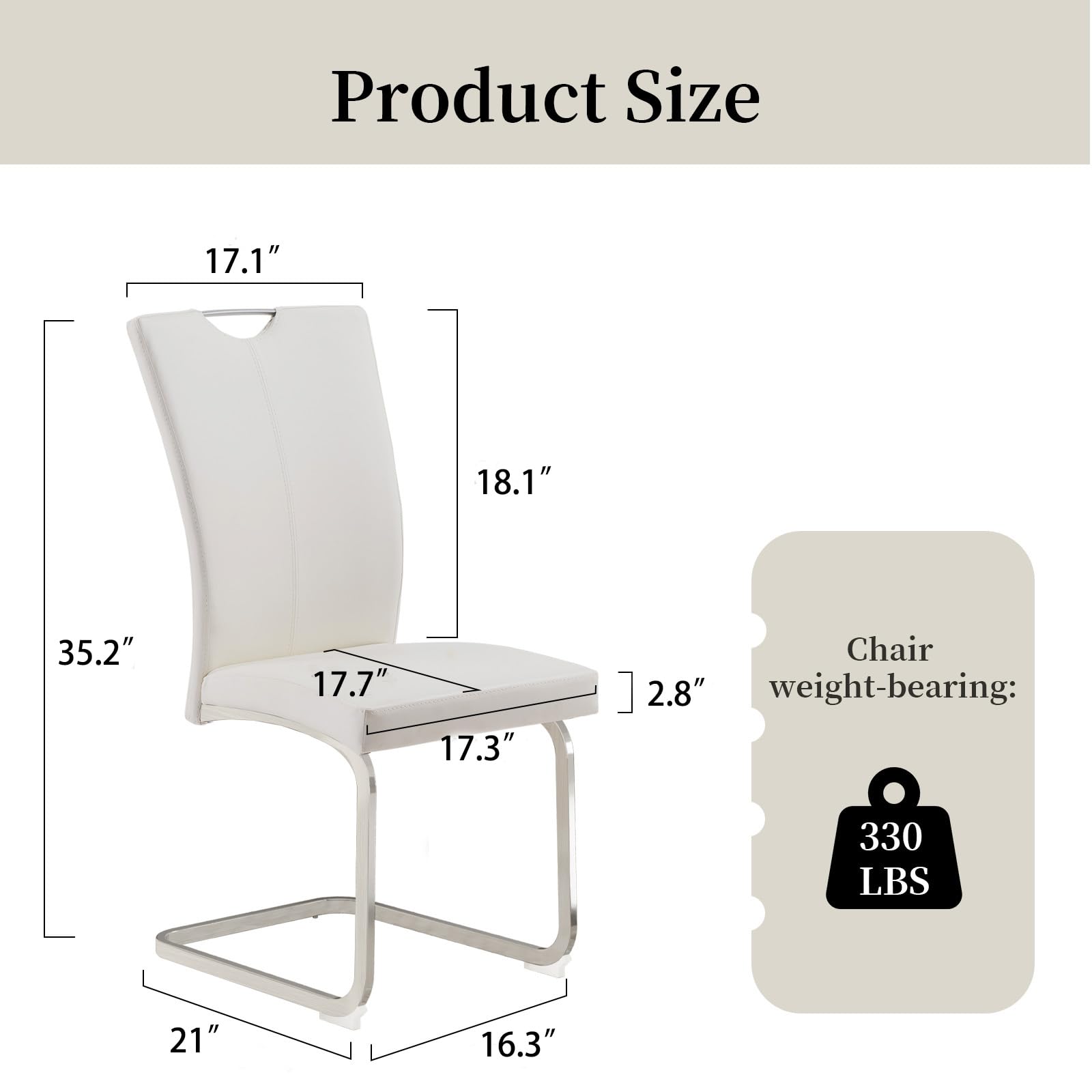 4 Modern Faux Leather Dining Chairs Set - High Back Kitchen Chairs with Electroplated Metal Legs, Armless Design for Dining Room, Kitchen & Living Room | Perfect for Family Gatherings, Dinner Parties & Home Decor