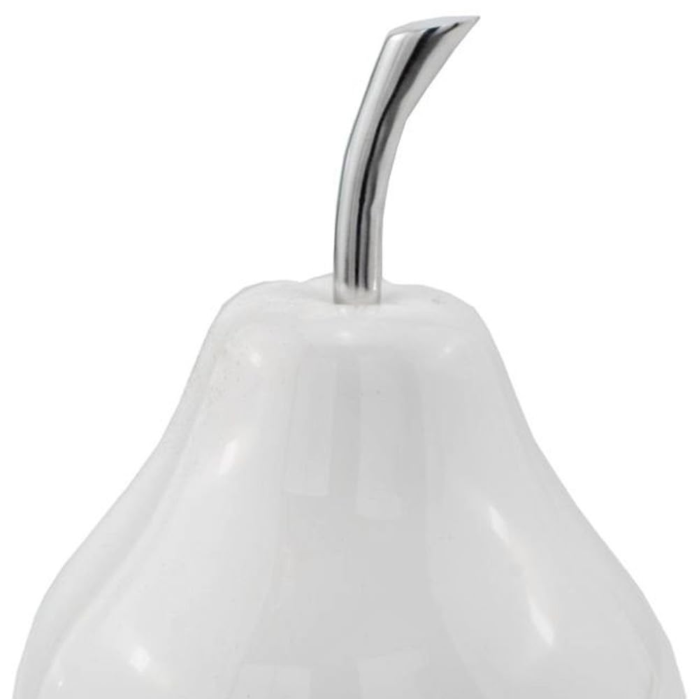 Modern White Pear Sculpture Decor - 11