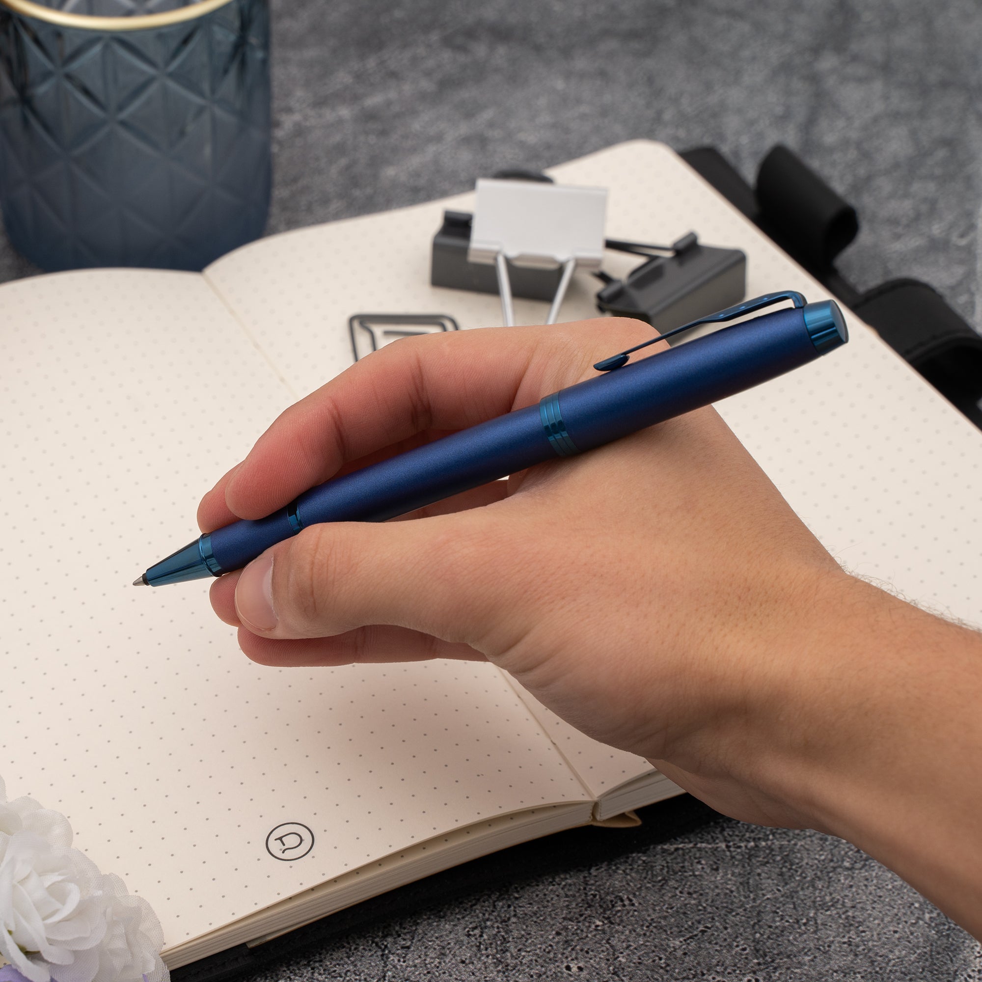 Parker IM Rollerball Pen - Premium Monochrome Blue Ink Writing Instrument for Office, School & Business Gifts | Smooth Writing Experience for Professionals & Students