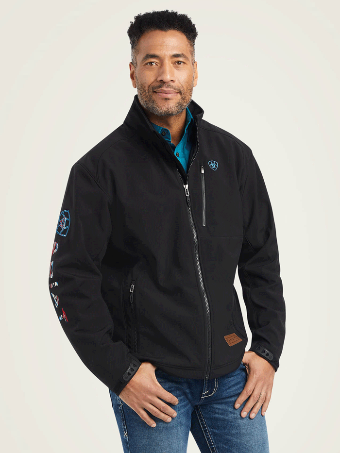 Ariat Men's Logo 2.0 Chimayo Jacket - Black | Western Style Water-Resistant Work Coat for Ranch, Rodeo & Outdoor Activities