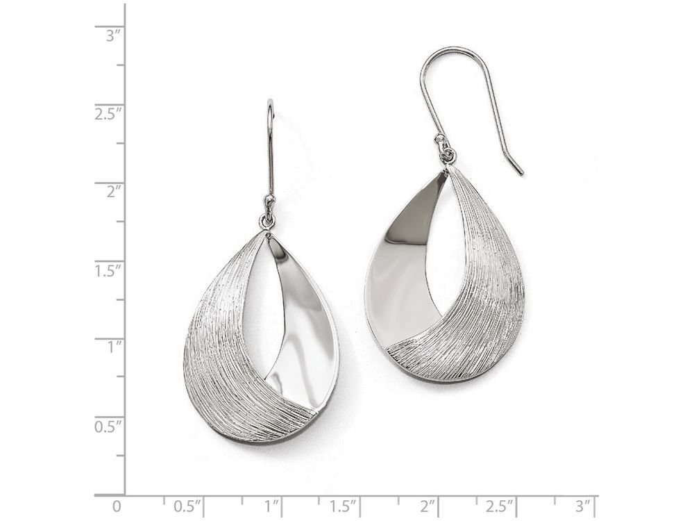 FJC Finejewelers Sterling Silver Polished & Textured Dangle Earrings for Women | Elegant Drop Earrings for Party, Wedding & Everyday Wear