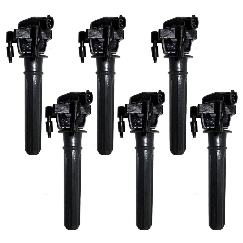 Brock 6-Piece Ignition Coil Pack Set - Compatible with 1999-2004 Chrysler 300M 3.5L V6 Engine (Replaces OEM 4609088AH) - High Performance Spark Plug Coils for Smoother Acceleration & Better Fuel Efficiency