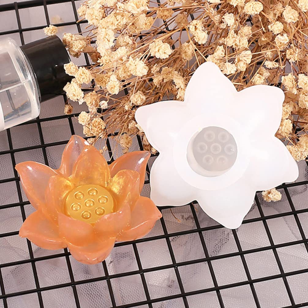 HEALLILY 3-Piece Silicone Mold Set for DIY Lotus Flower & Ornament Making - Handmade Craft Molds for Resin, Soap, Candle, and Chocolate - Perfect for Home Decor, Wedding Favors, and Gift Making