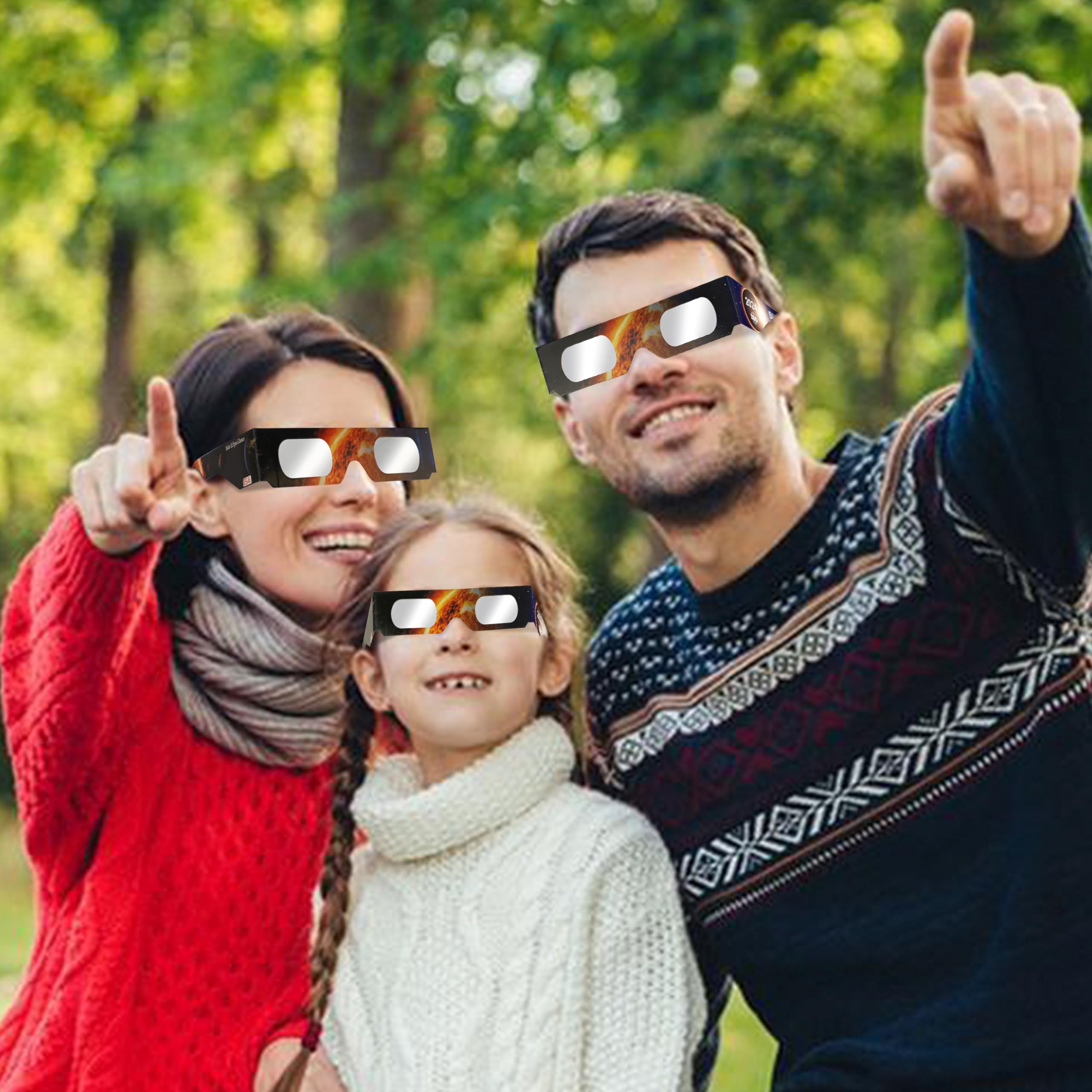 AAS Approved 2024 Solar Eclipse Glasses - ISO 12312-2:2015(E) & CE Certified Safe Shades for Direct Sun Viewing - 100 Pack - Perfect for Solar Eclipses, Astronomy Events & Outdoor Sun Observation