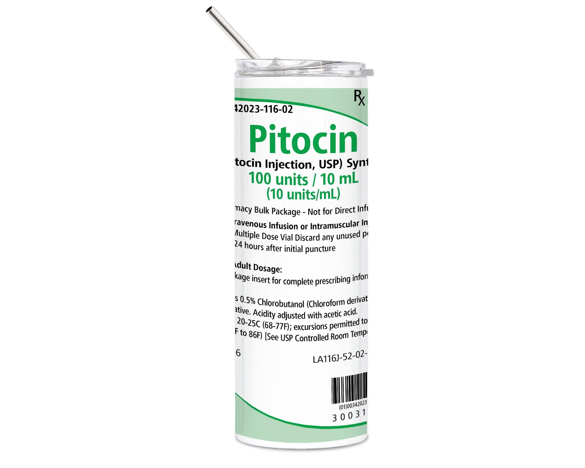 Pitocin Tumbler - Insulated Stainless Steel Healthcare Water Bottle for Labor & Delivery Nurses, OB Doctors & Medical Staff - Perfect Nurse Appreciation Gift for Hospitals, Clinics & Medical Professionals