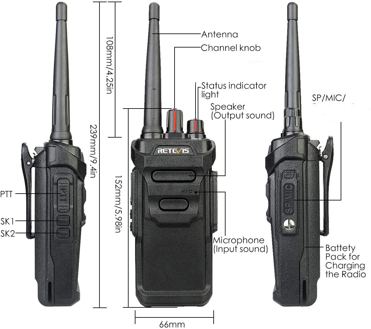 Retevis RT48 Waterproof Long Range Walkie Talkies - Rechargeable Two Way Radio with 1200mAh Battery, Rugged 2 Way Radios for Hiking, Camping, Cruise Ships & Marine Use (1 Pack) - Perfect for Outdoor Adventures, Emergency Communication & Group Activities