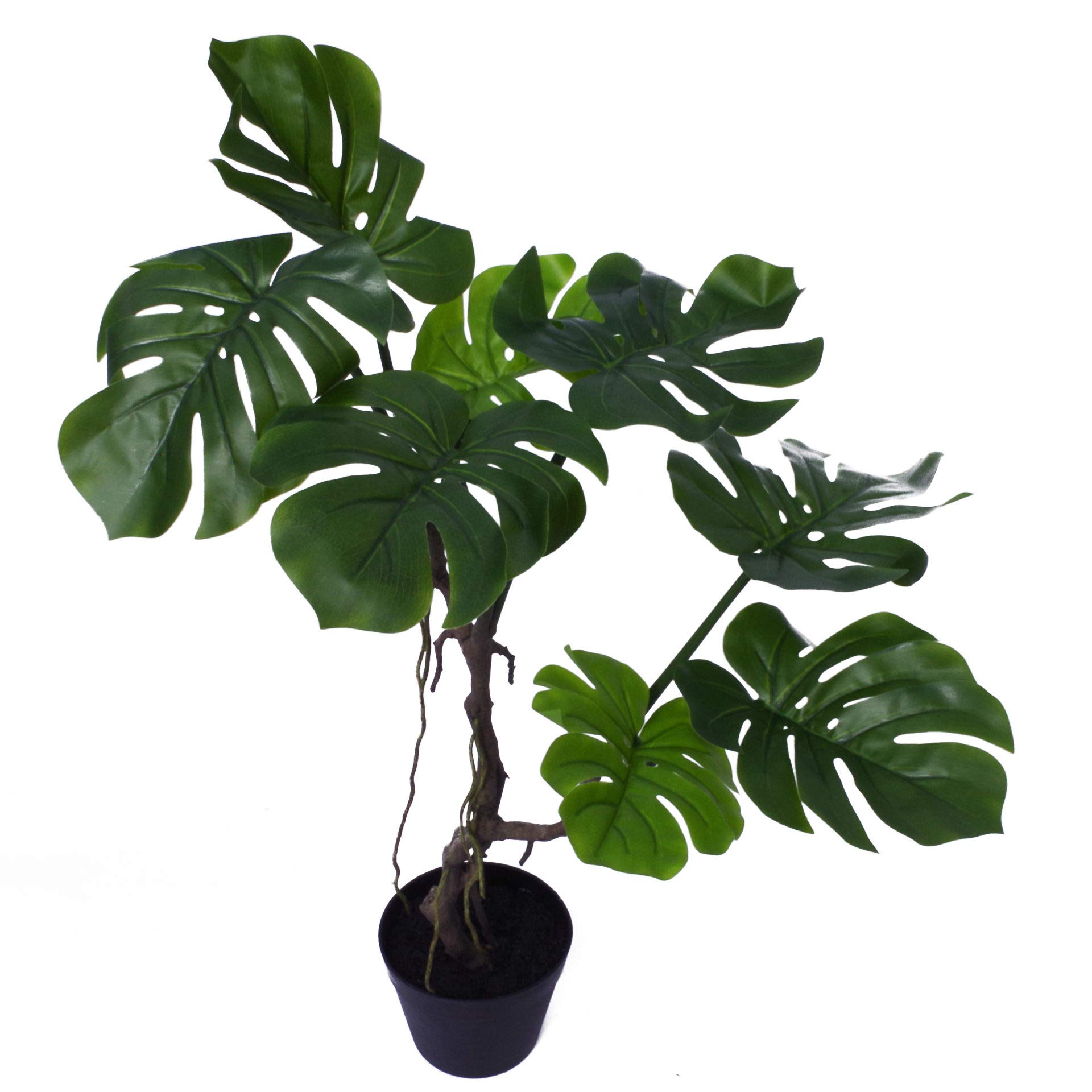 70cm Artificial Monstera Stem Plant - Realistic Twisted Leaf Design for Home Decor, Office, Wedding & Party Arrangements